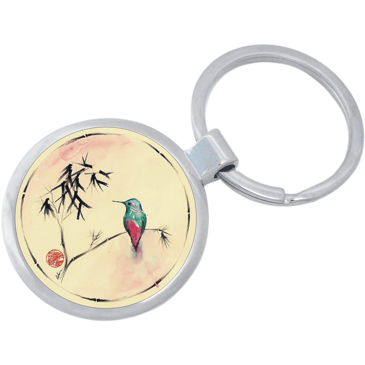 Bird Branch Keychain - Includes 1.25 Inch Loop for Keys or Backpack