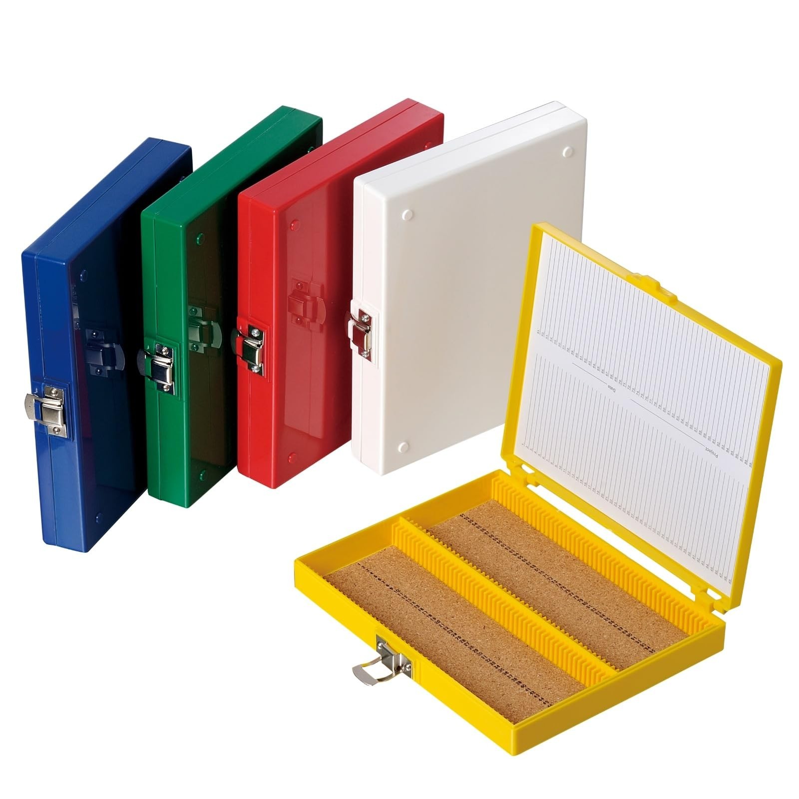 5PCS Microscope Slide Box, 100 Place Slide Box for 25mm × 75mm Microslides
