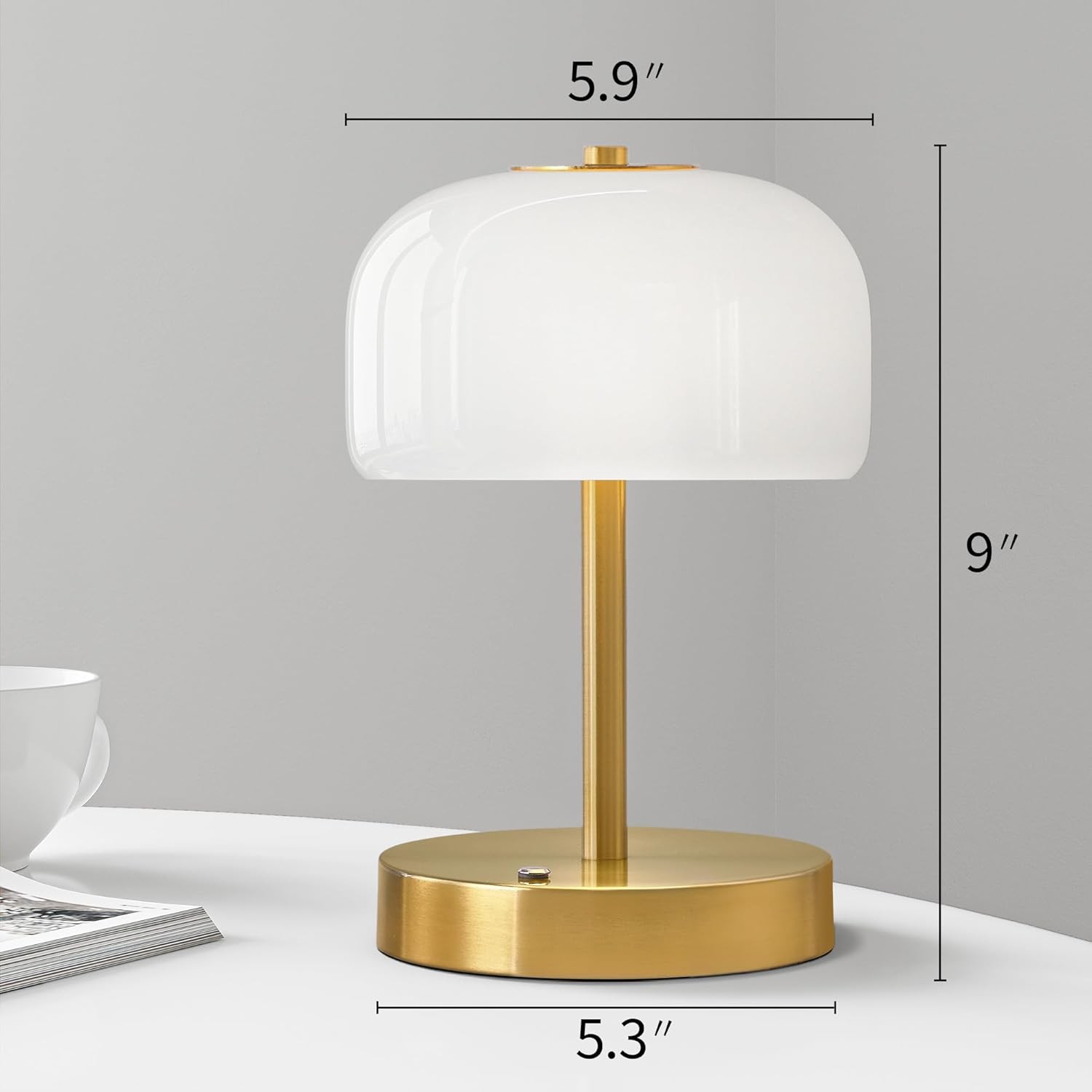 Cordless Rechargeable Table Lamp Touch Dimming Gold