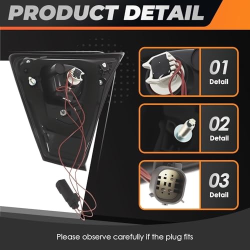 Inner Tail Light Assembly Compatible with 2017 2018 2019 Escape Driver Left