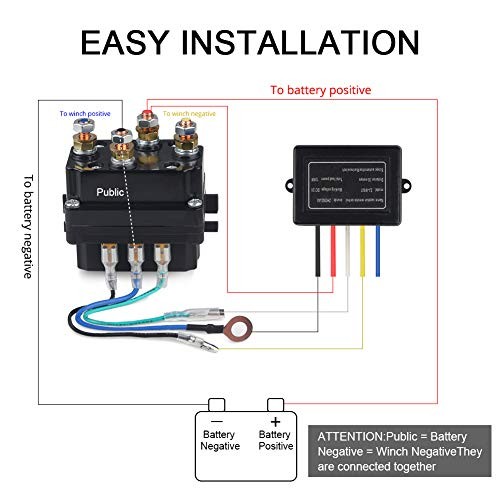 12V 250A Winch Solenoid Relay Contactor+2pcs Wireless Winch Remote Control
