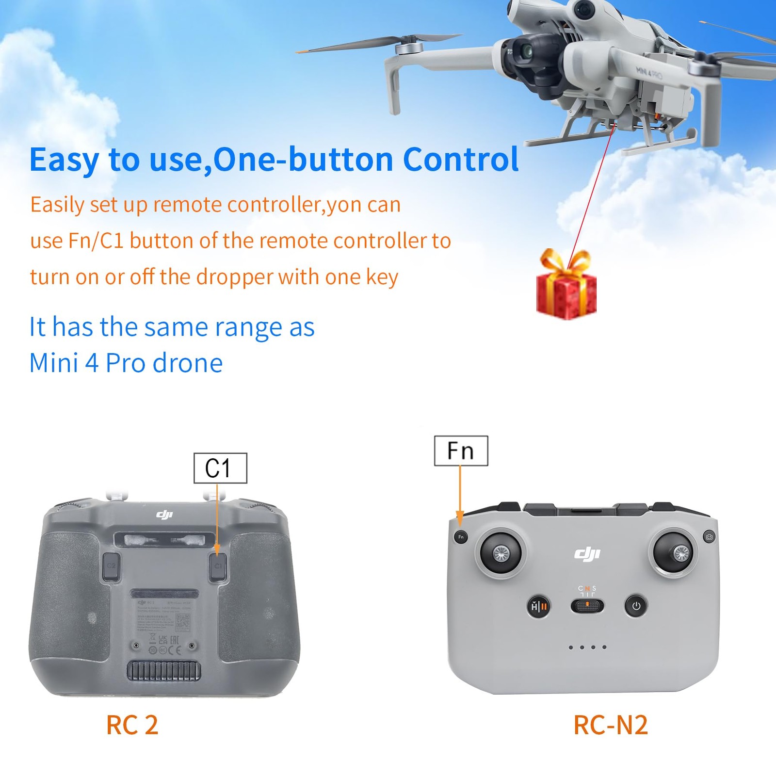 Payload Release Dropping Device for DJI Mini 4 Pro Drone,Delivery Airdrop Dro...