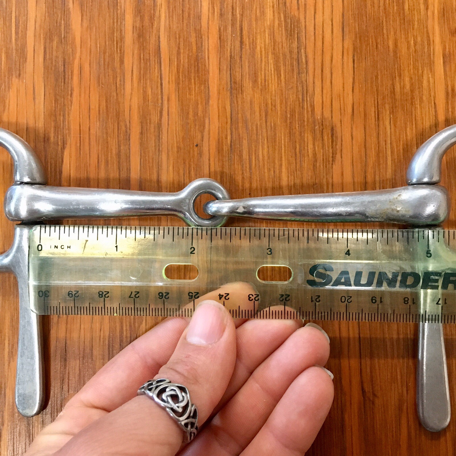 Half Cheek Single Joint Snaffle Bit Half Spoon Riding Driving 4.75" Mouth [B20]
