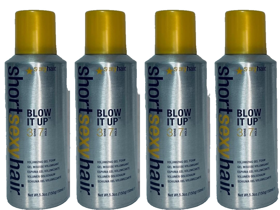 4 Short Sexy Hair BLOW IT UP VOLUMIZING GEL FOAM 3 Shine 7 Hold 5.3 oz ea (034)