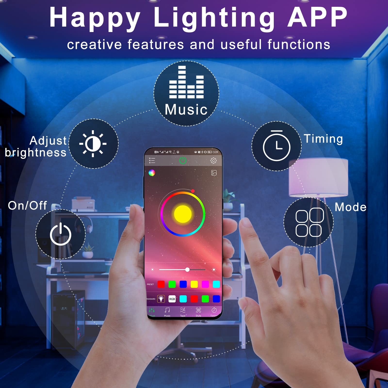 Bluetooth LED Music Controller DC5-24V 30A Smart RGB Bluetooth Controller wit...