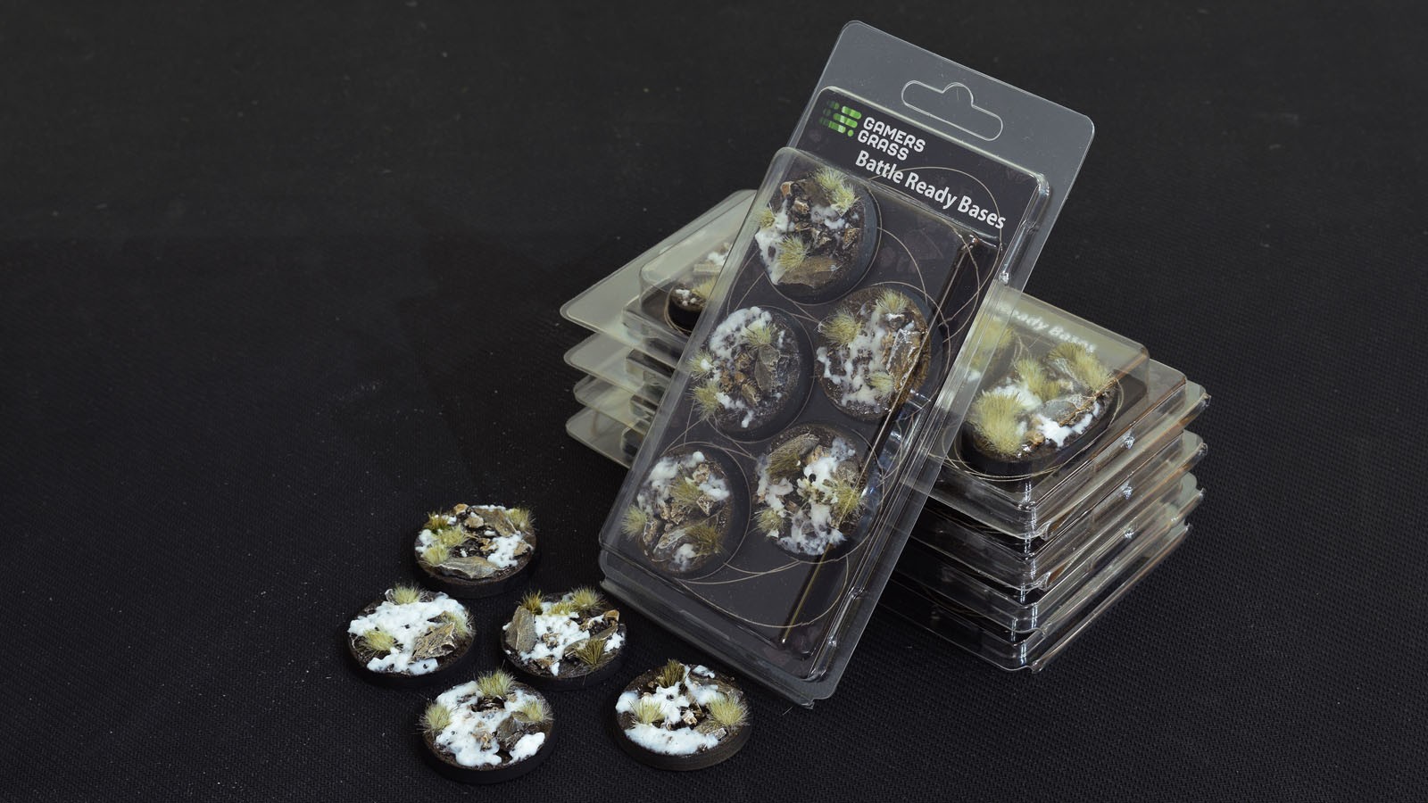 GSG-GGB-WR40 Gamers Grass Battle Ready Bases - Winter - Round 40mm (x5)