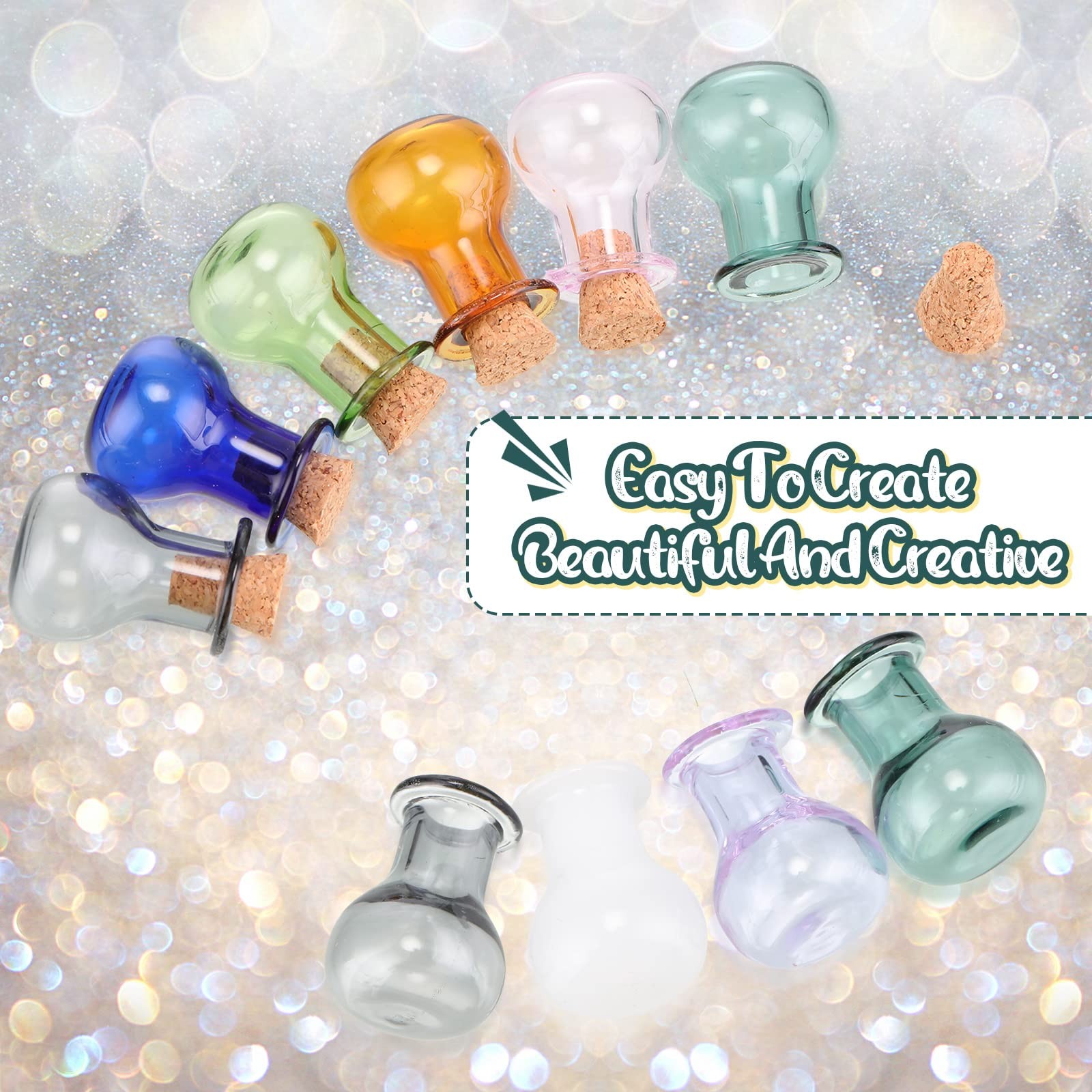 20 Pieces Tiny Spell Jars Mini Potion Bottles with Cork Clear Rum Mini Bottle...