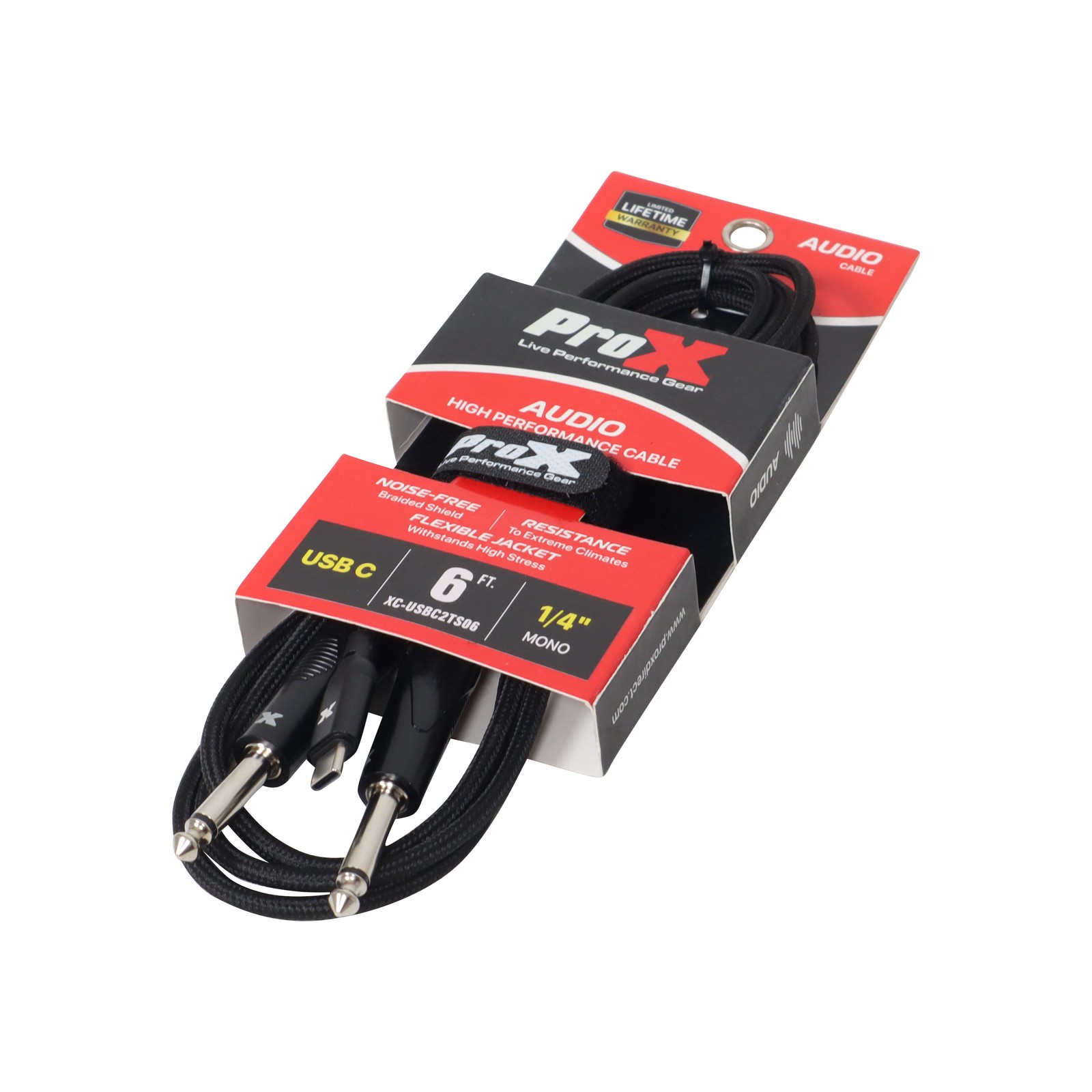 ProX XC-USBC2TS06 6FT USB-C to Dual 1/4" TS High Performance Audio Cable
