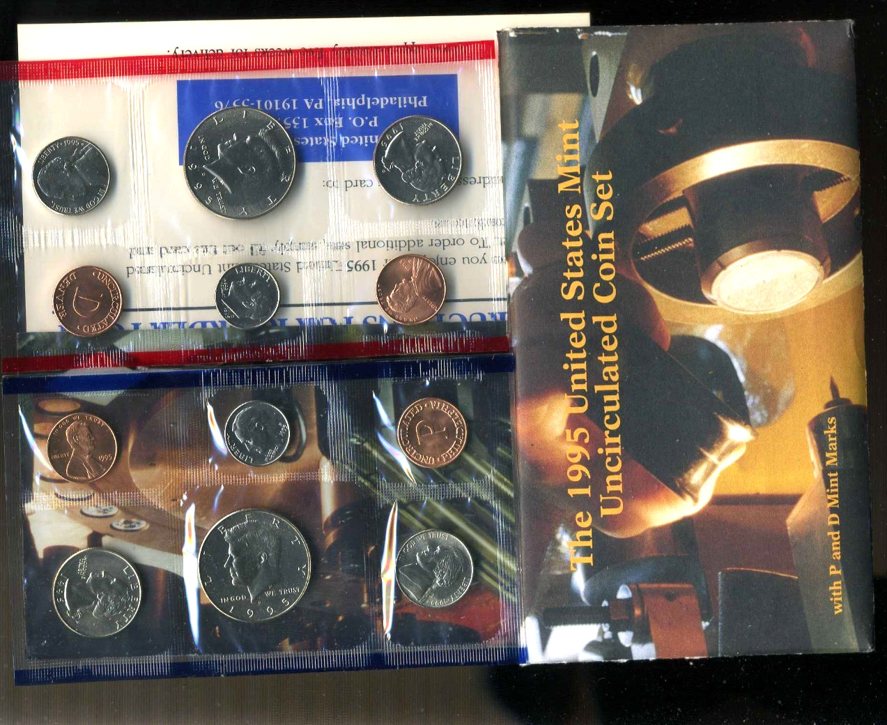 1995 P D MINT SET U.S PHILIDELPIA+DENVER Government Packaging OGP COIN PD#8908