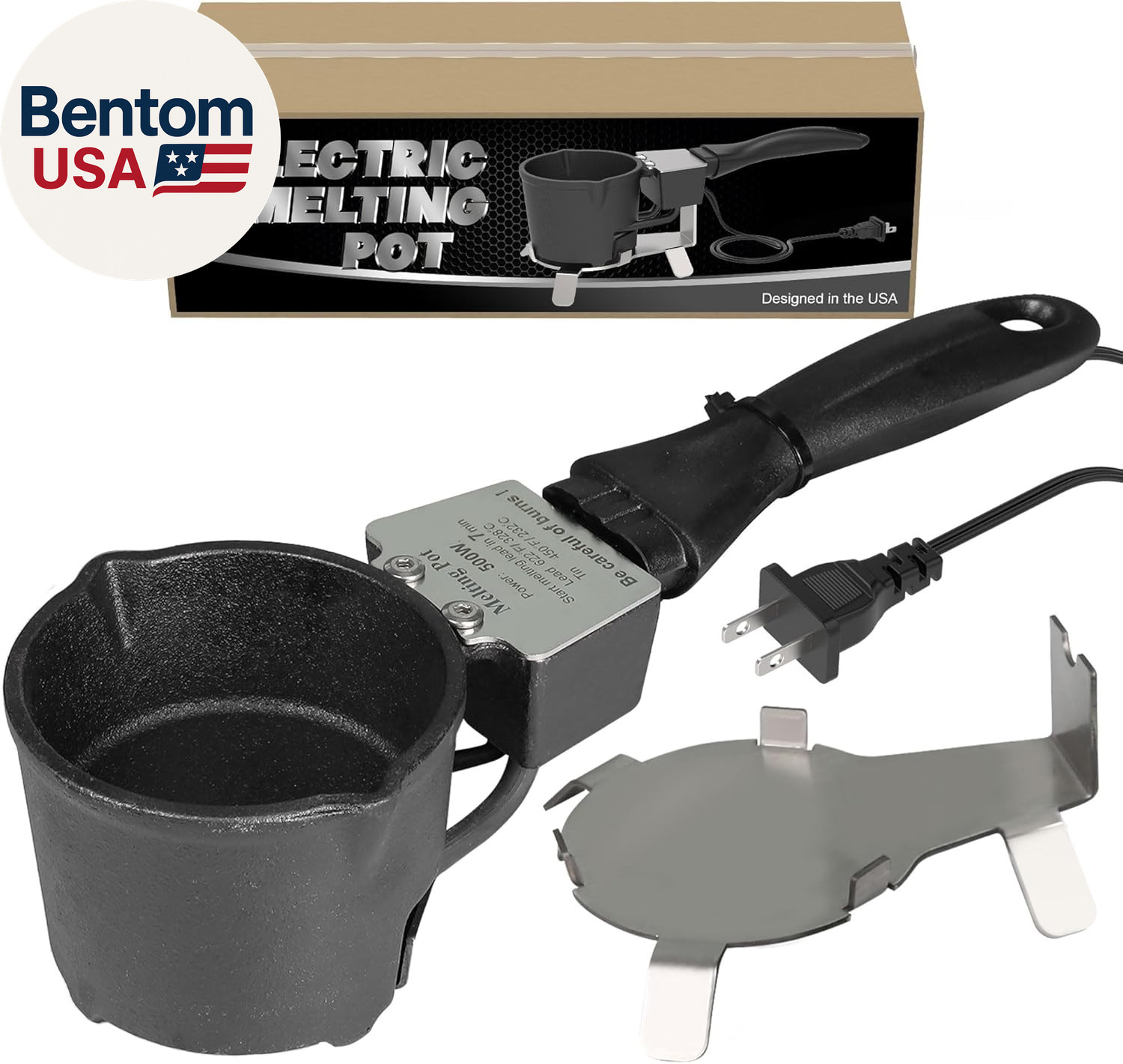 Lead Melting Pot, 5 Lbs Electric Lead Melter with Long Handle & Pouring Spout, 7