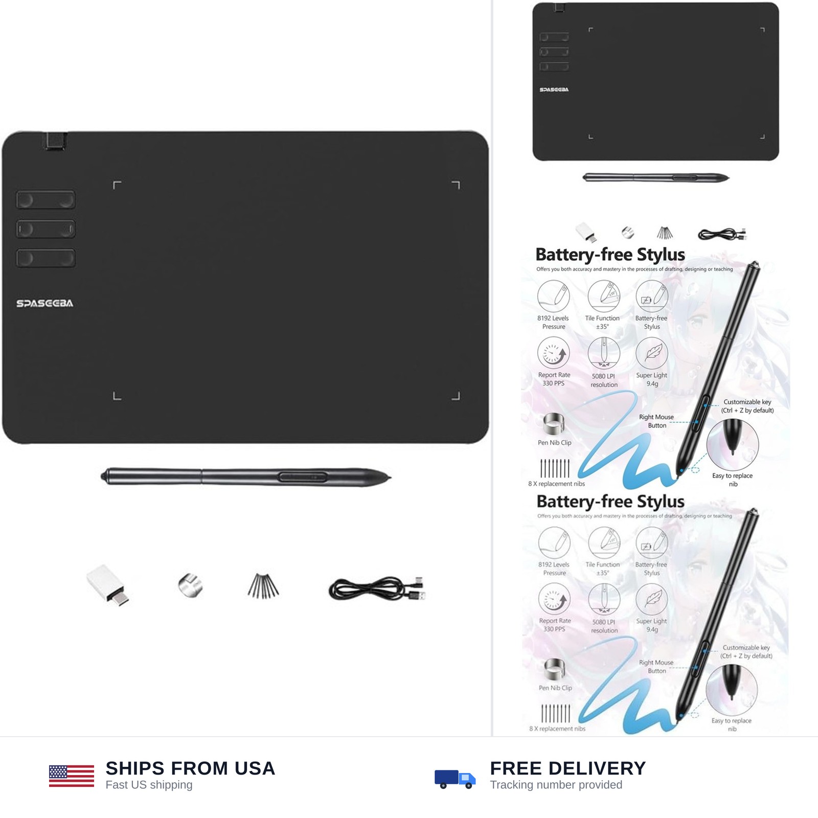 T605 Drawing Tablet 6.7x4 inch Graphic Digital Drawing Tablet with 8192 Pen P...