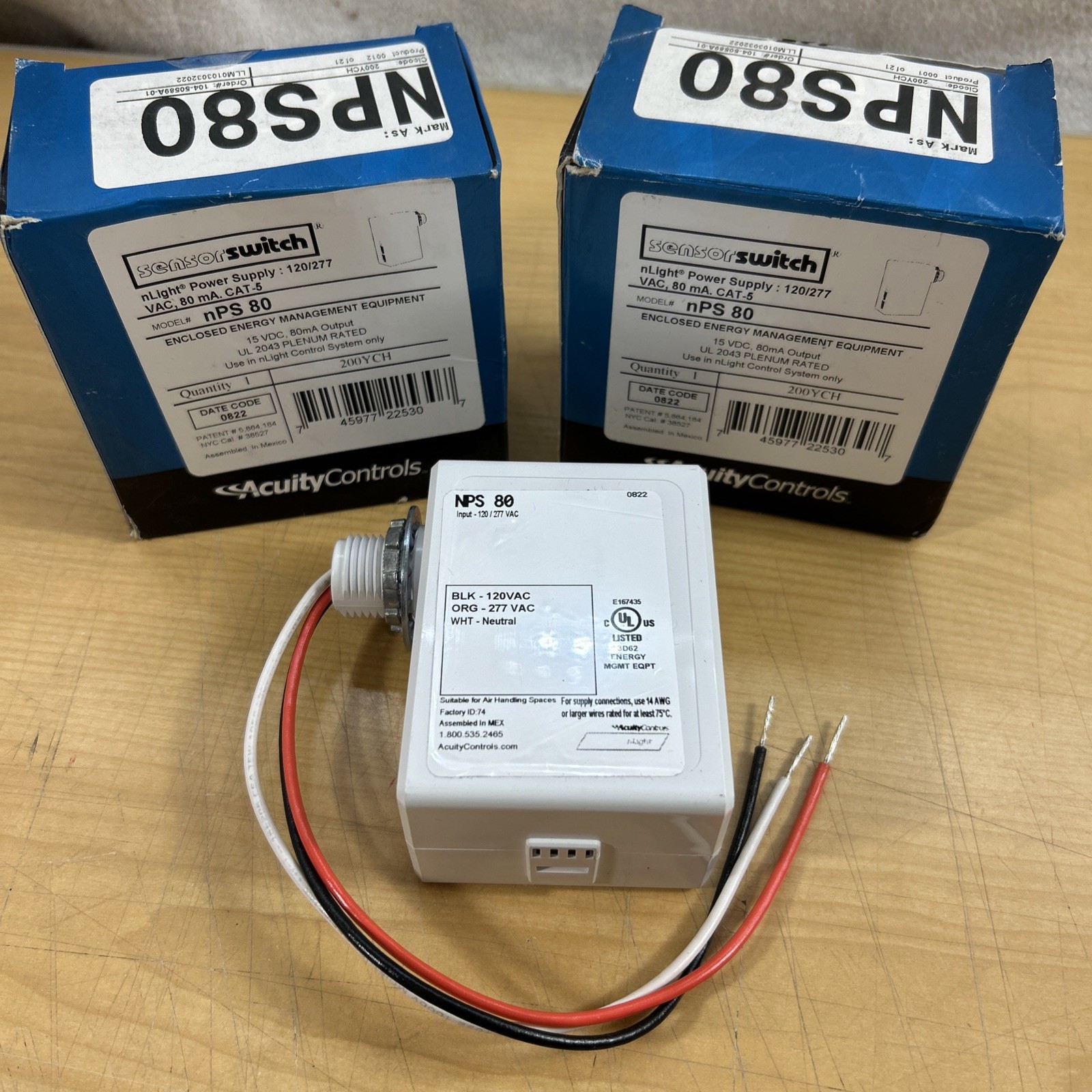 Lot of 2 - Acuity Controls nPS 80 nLight Power Supply 2x40mA ports (6331)