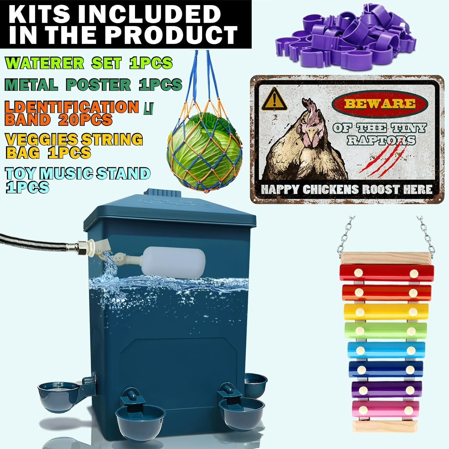 4-Gallon Automatic Chicken Waterer with Float Valve - No Refilling Needed!