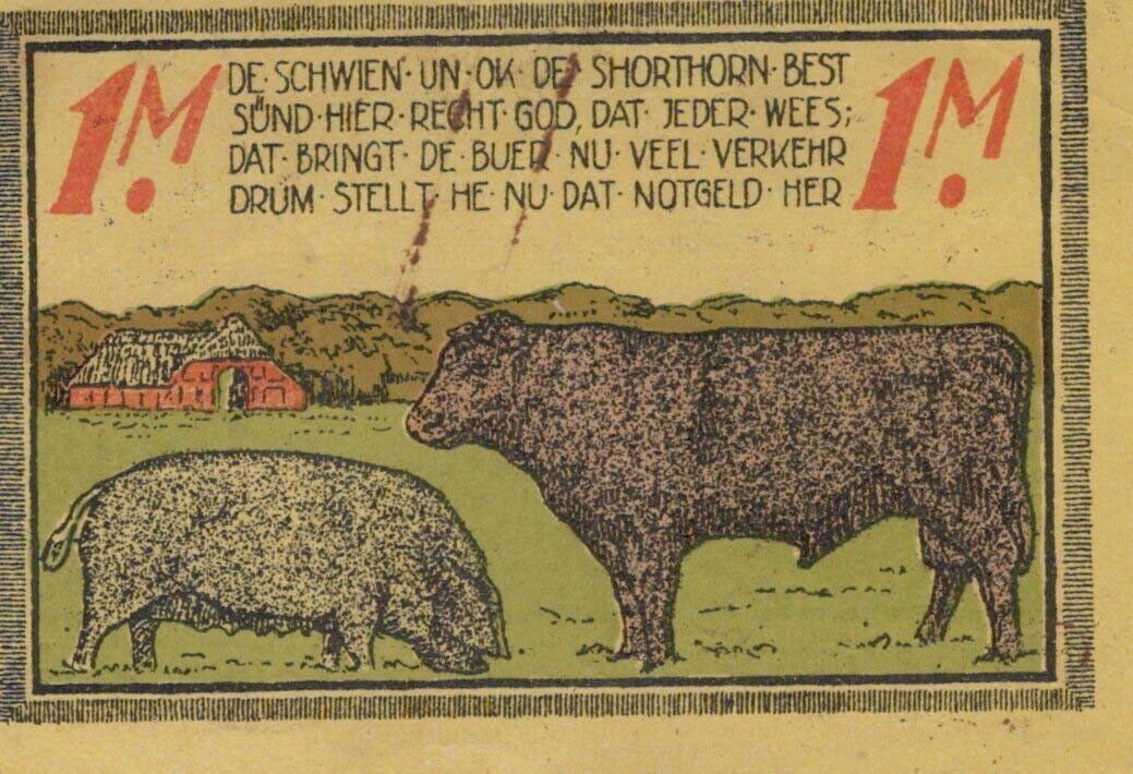 1 MARK 1922 City of SEETH IN NORDFRIESLAND UNC GERMANY #PH312.U