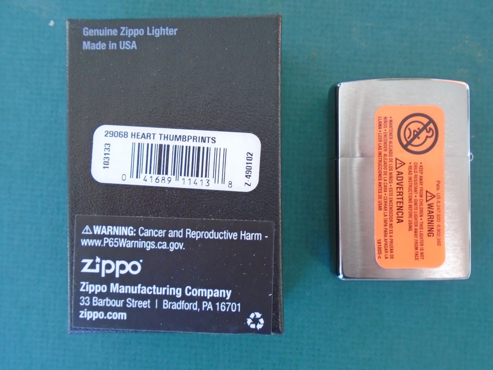 Zippo Heart Thumbprints lighter