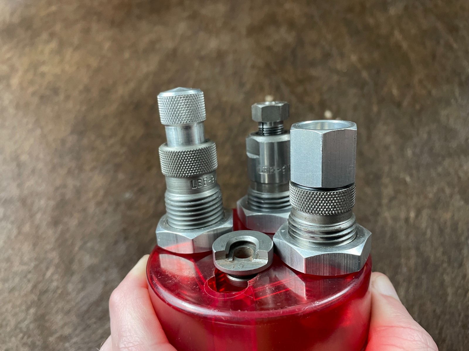 LEE 9MM Luger Powder Through 4 Die Set & Case Reloading