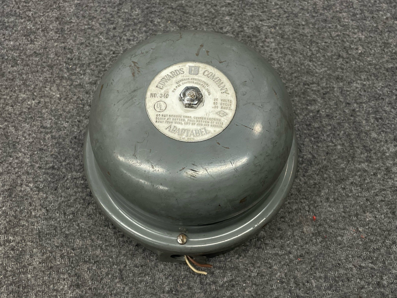 Edwards Company Adaptable General Signaling Bell School Workplace No. 340 120V