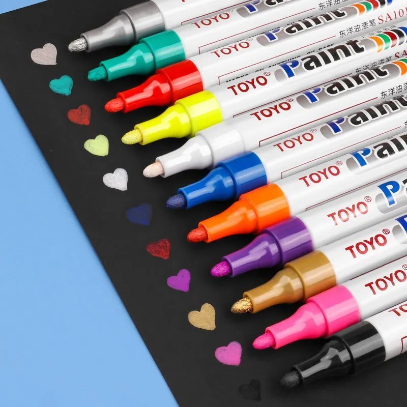 TOYO Waterproof Permanent Paint Marker Pen Car Tire Tyre Rubber Metal White