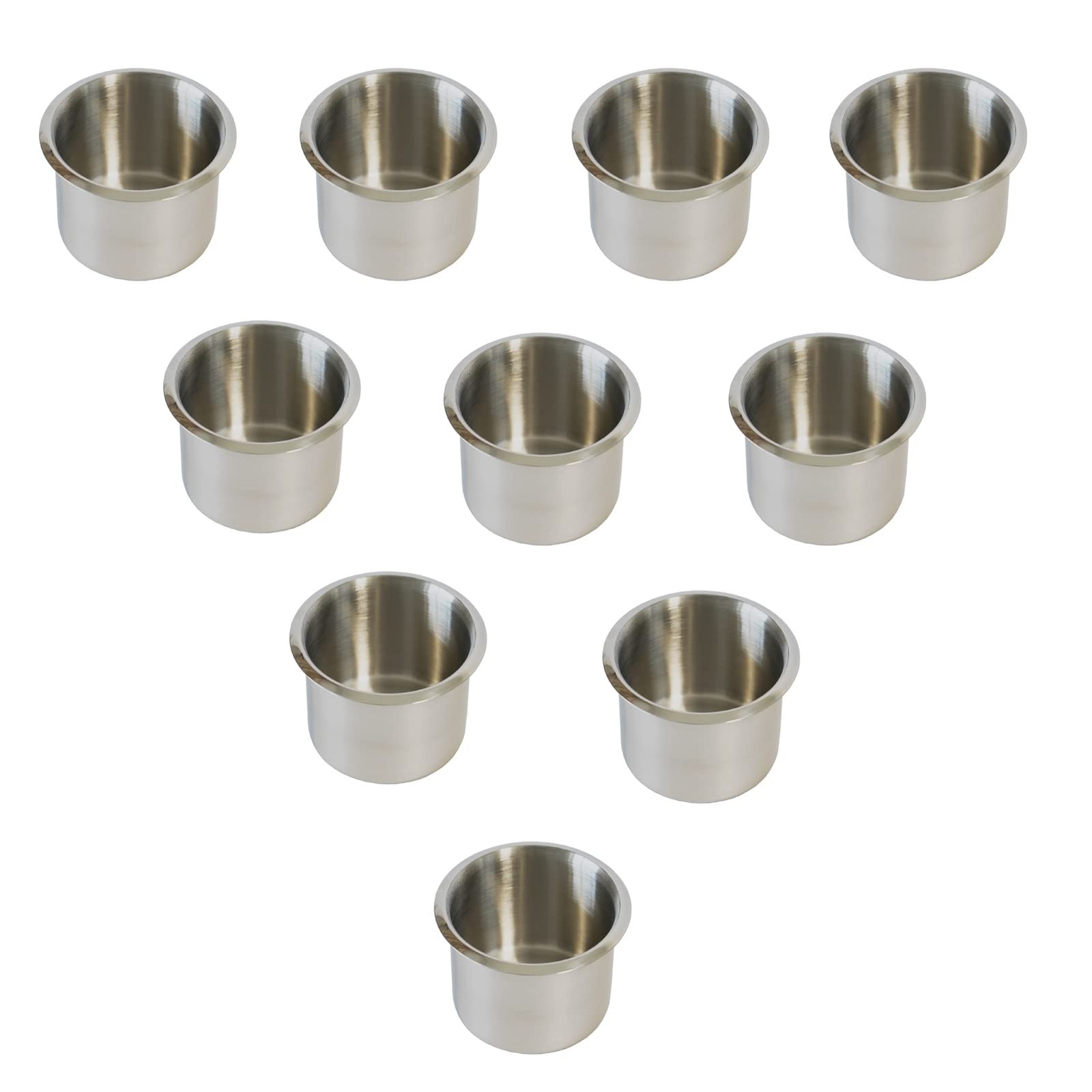 Drop-in Cup Holder Insert - 10 Pack Stainless Steel Poker Table Drink Holder ...