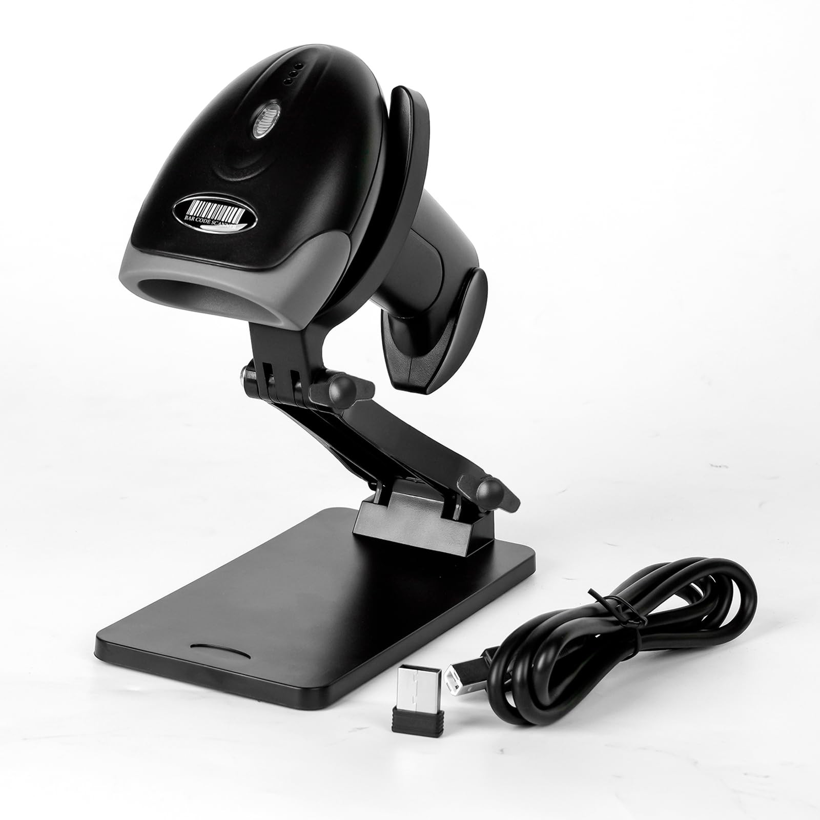 QR Code Scanner Foldable Stand 1D 2D 2.4G Wireless USB Wired Handheld CMOS