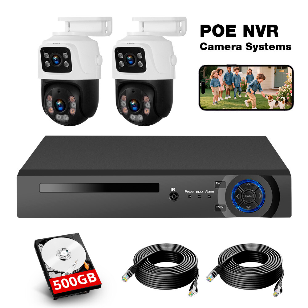 8 CH POE Cameras System for Home Security Outdoor Cameras Wifi IP Cameras 500G