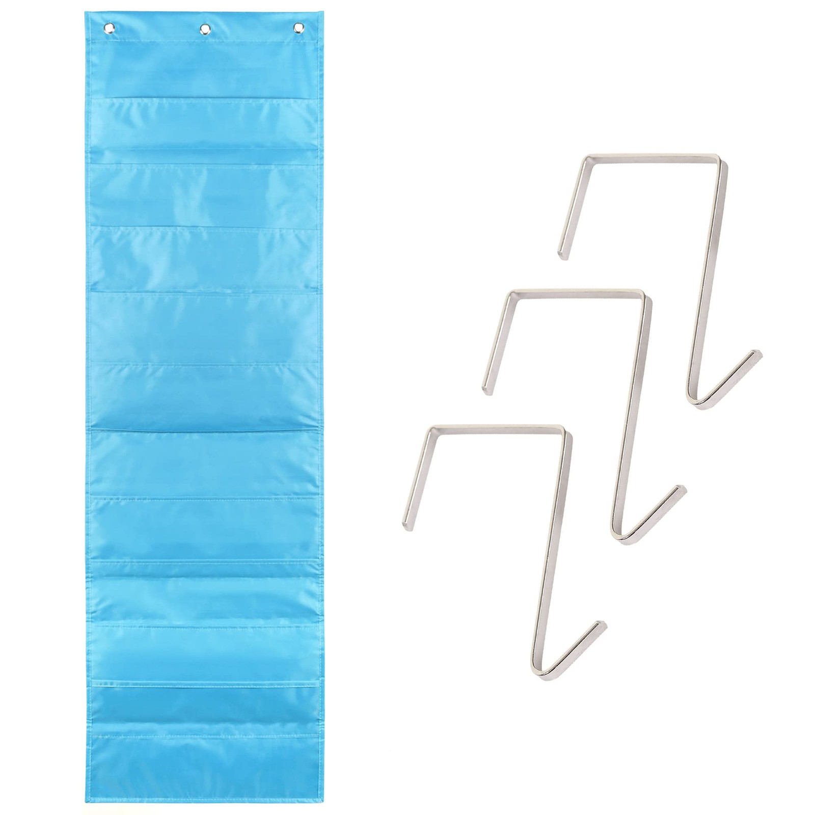 Clear Blue 10 Pocket Storage Organizer Chart For Classroom Hanging Wall File