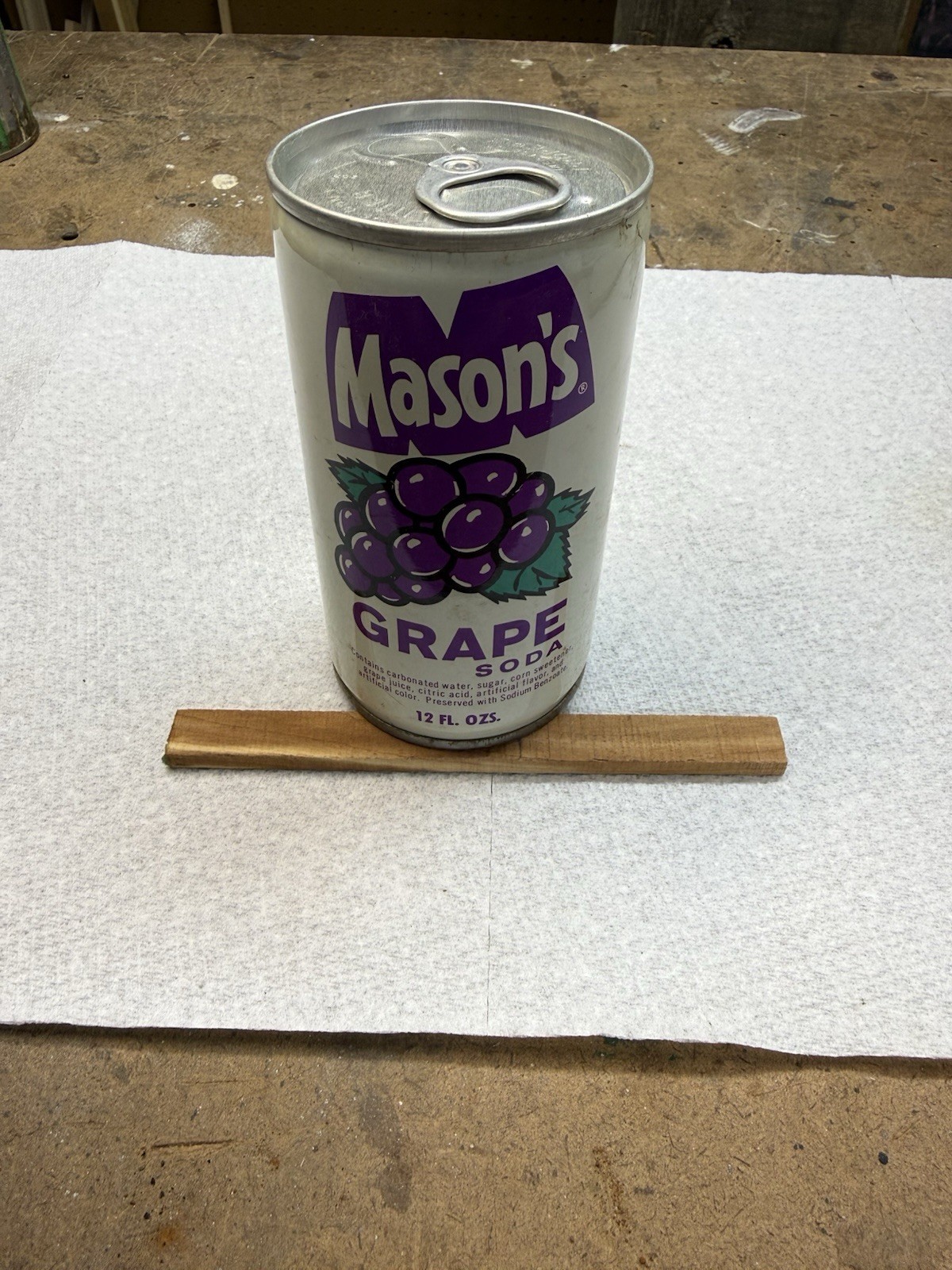Vintage Mason's GRAPE 🍇 Soda P/T Steel Can Collectible Advertising Used