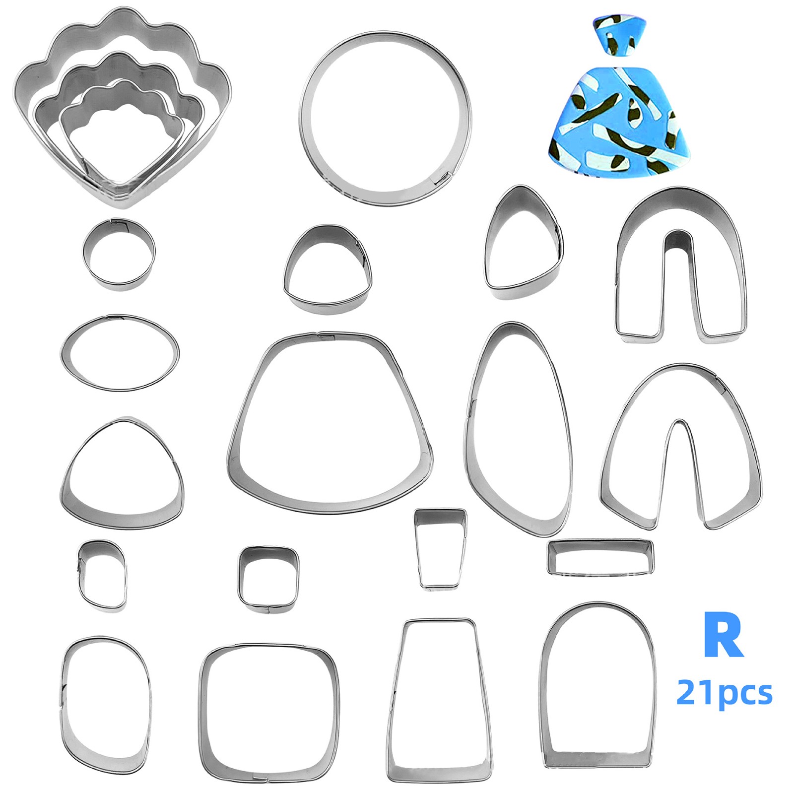 21Pcs Different Shape&Size Clay Earrings Jewellery Cutting Mold Making DIY Tool