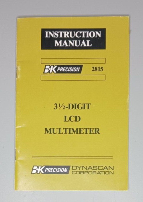 B&K 2815 LCD Multimeter Instruction Manual
