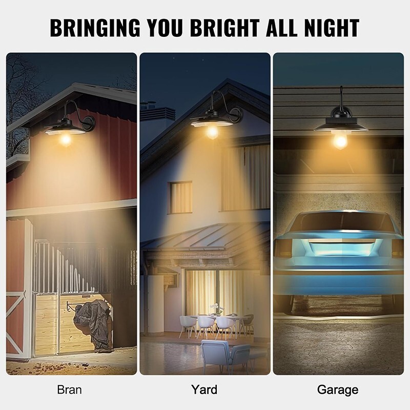 2 Pack Outdoor Solar Barn Light Motion Sensor Wall Light Waterproof Porch Light