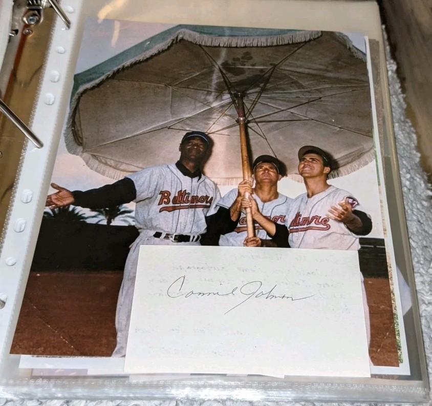 Connie Johnson Baltimore Orioles Signed Cut With 8x10 Photo W/Our COA
