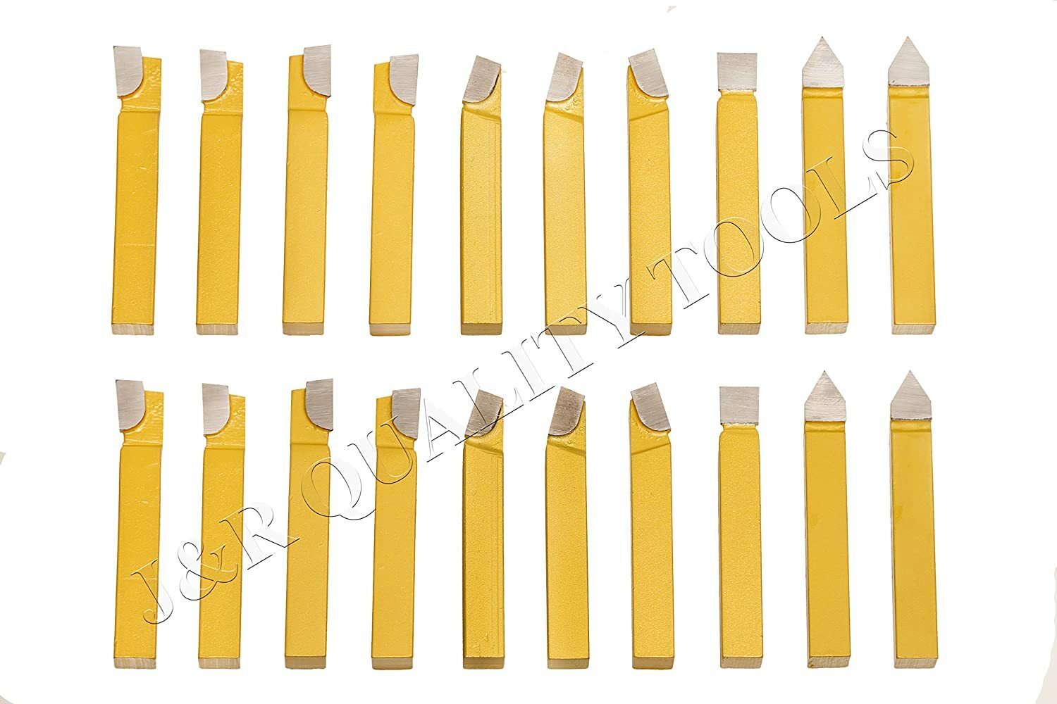 20 PC 1/2" x 3-1/2" Carbide Tipped Metal Lathe Cutters with Six Point Styles New