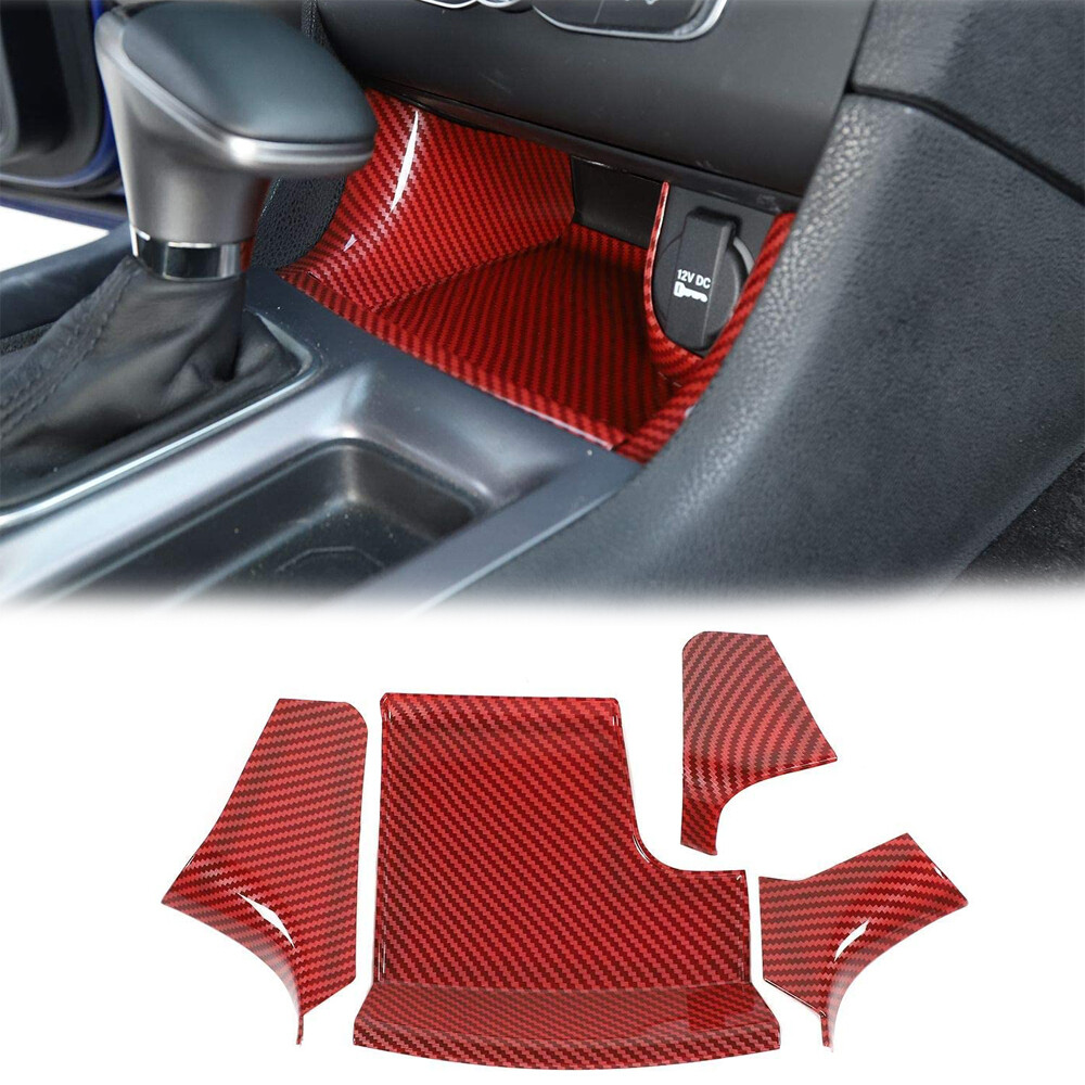 Center Gear Shift Storage Box Decor Panel Trim for Dodge Charger 11+ Red Carbon
