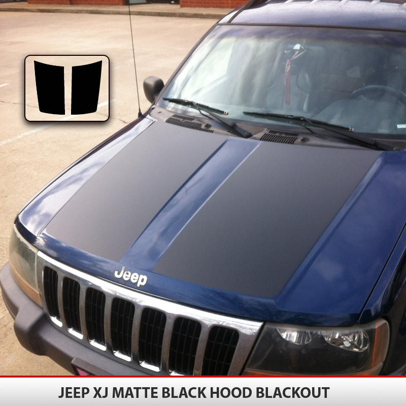 Blackout Hood Decal Matte Black w/ install kit Fit: Jeep Grand Cherokee 99-04 WJ