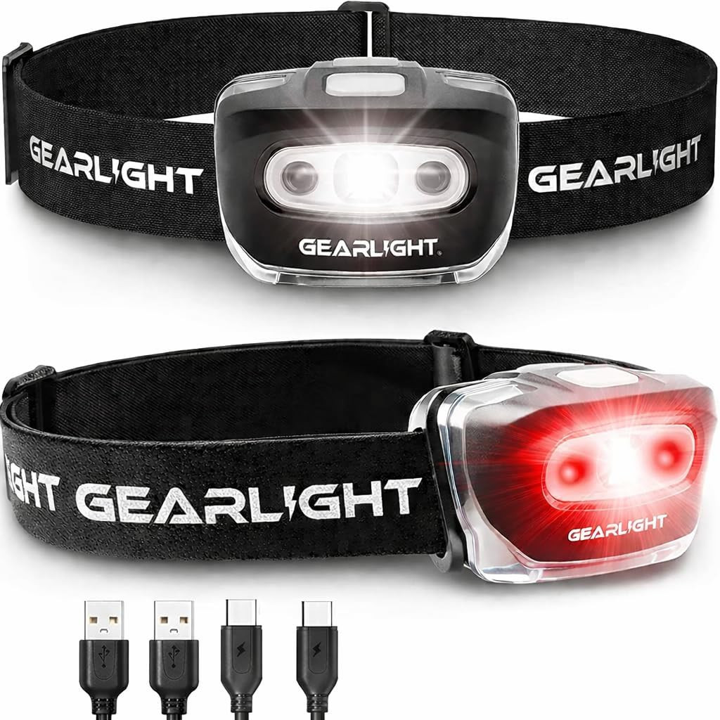USB Rechargeable Headlamp Flashlight for Running, Camping, and Outdoor LED Headl