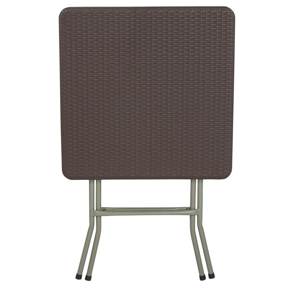 1.95-Foot Square Rattan Plastic Folding Table - Outdoor Event Table