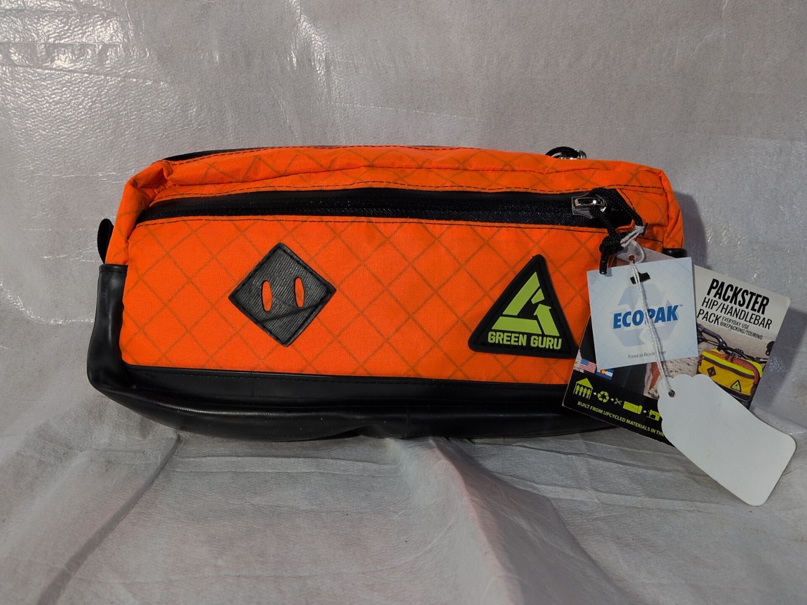 Green Guru Packster Hip Pack Orange - Durable Upcycled Nylon, Waterproof NEW