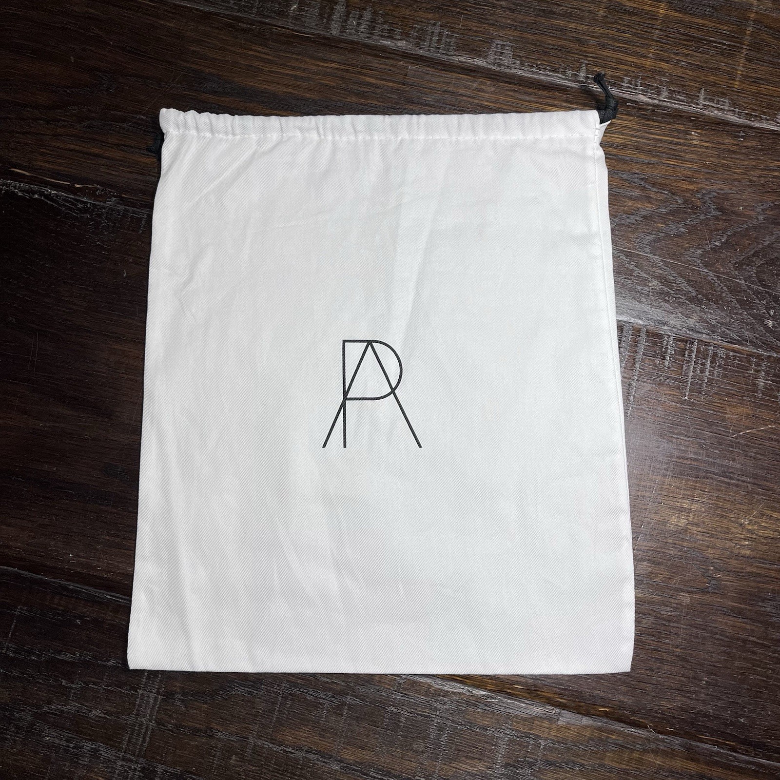 Paul Andrew Drawstring Logo Dust Bag White Storage Travel 13.5x12”