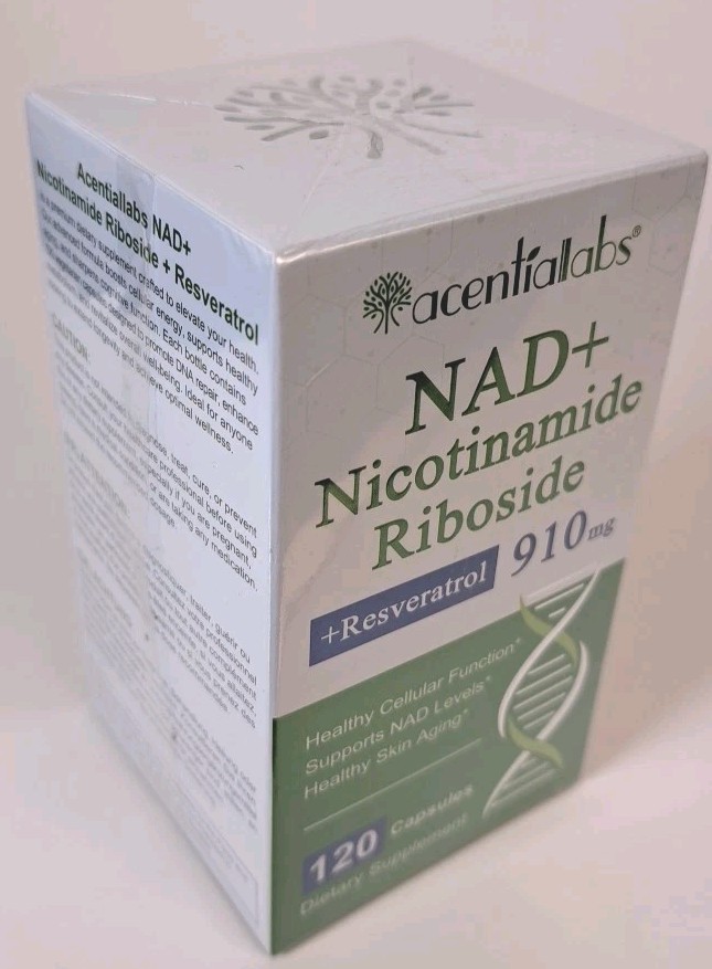 Acentiallabs NAD + Nicotinamide Riboside Resveratrol 910 mg 120 Caps EXP 10/2027