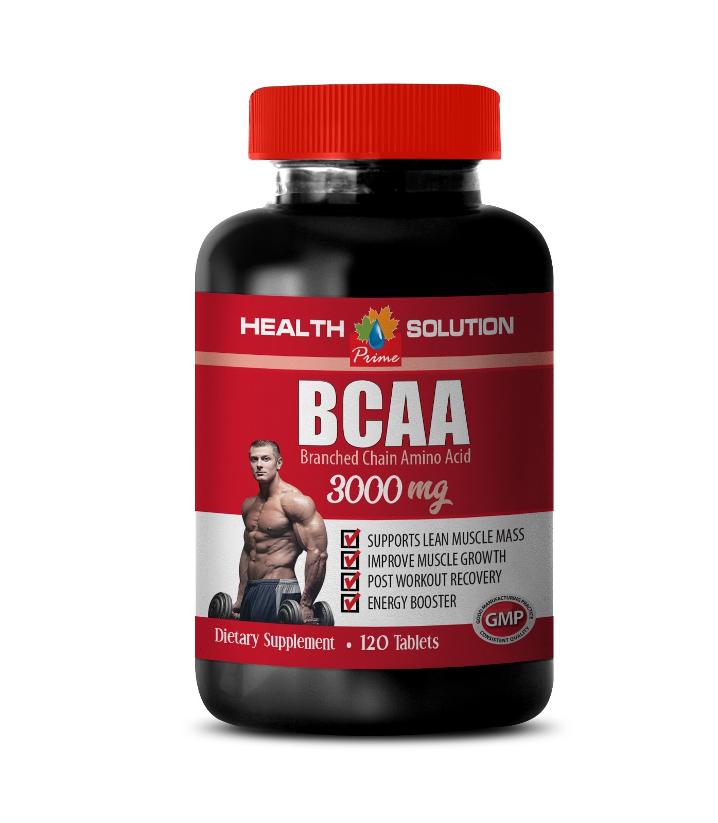 muscle building protein - BCAA 3000mg 1 Bottle - NON-GMO bodybuilding formula