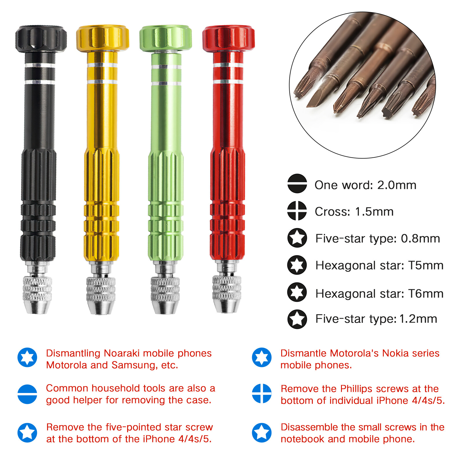 6 in 1 Screwdriver Repair Set For iPhone Electronics Jewelry Watch Phone Tablet