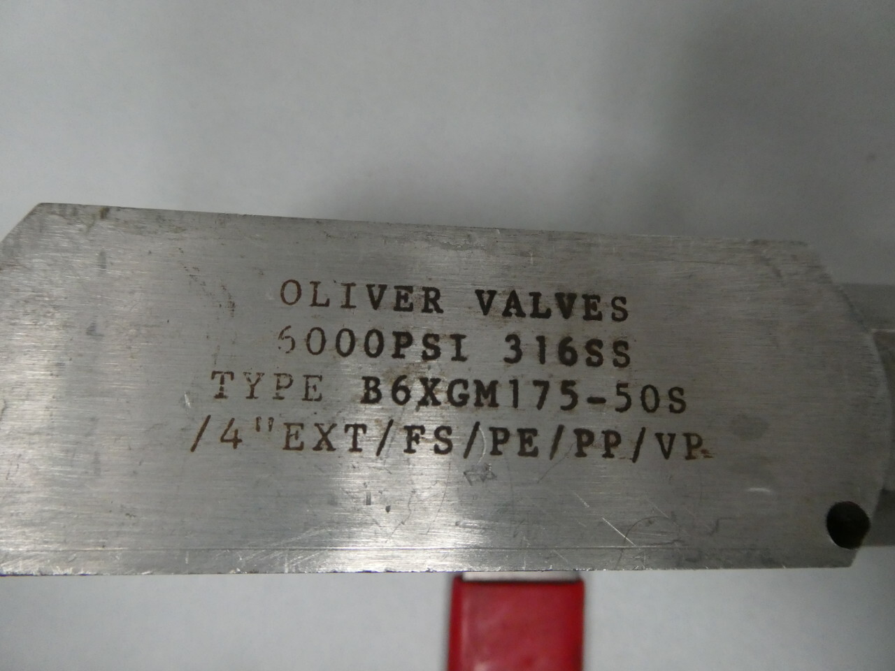 Oliver B6XGM175-50S/4"EXT/FS/PE/PP/VP Stainless Needle Valve 1/2in X 3/4in Npt