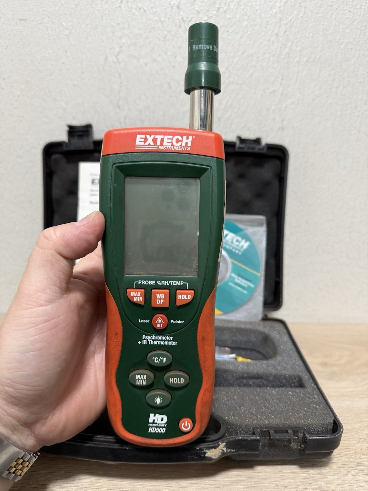 Extech HD500 Infrared Thermometer & Psychrometer untested Read