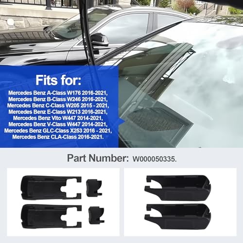 2 PCS Front Windscreen Wiper Arm Cover Cap Push Clips Compatible with Mercedes