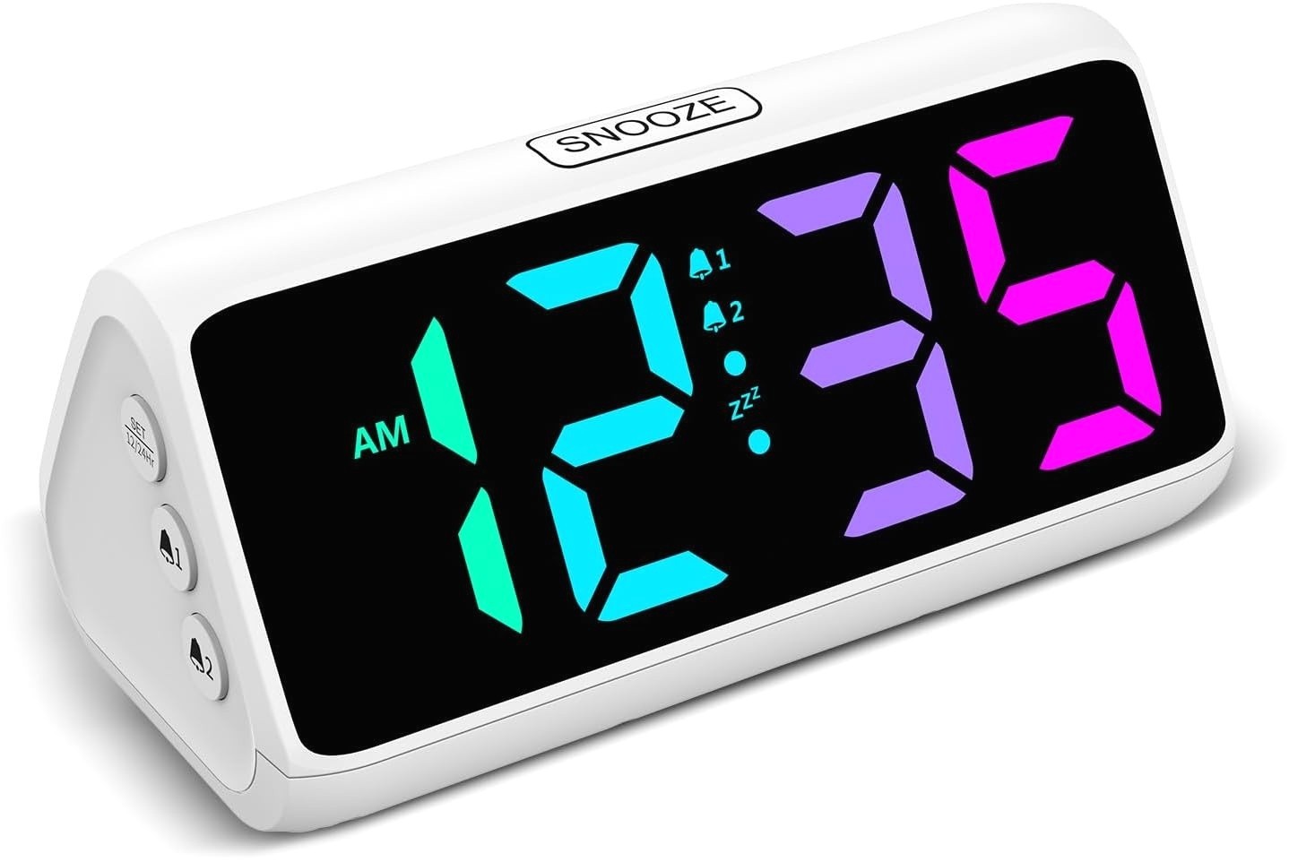 Loud Alarm Clock for Heavy Sleepers, RGB Alarm Clocks for Bedrooms Seniors Kids,