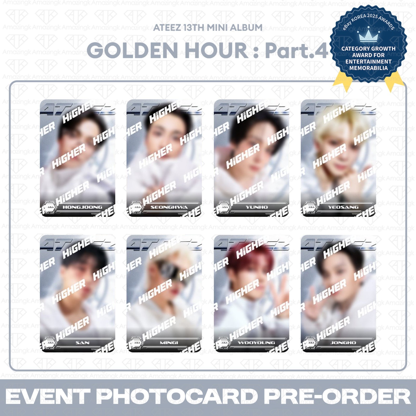 [PreSale] ATEEZ Golden Hour Part.4 NASA Special Timepiece Selfie Photocard