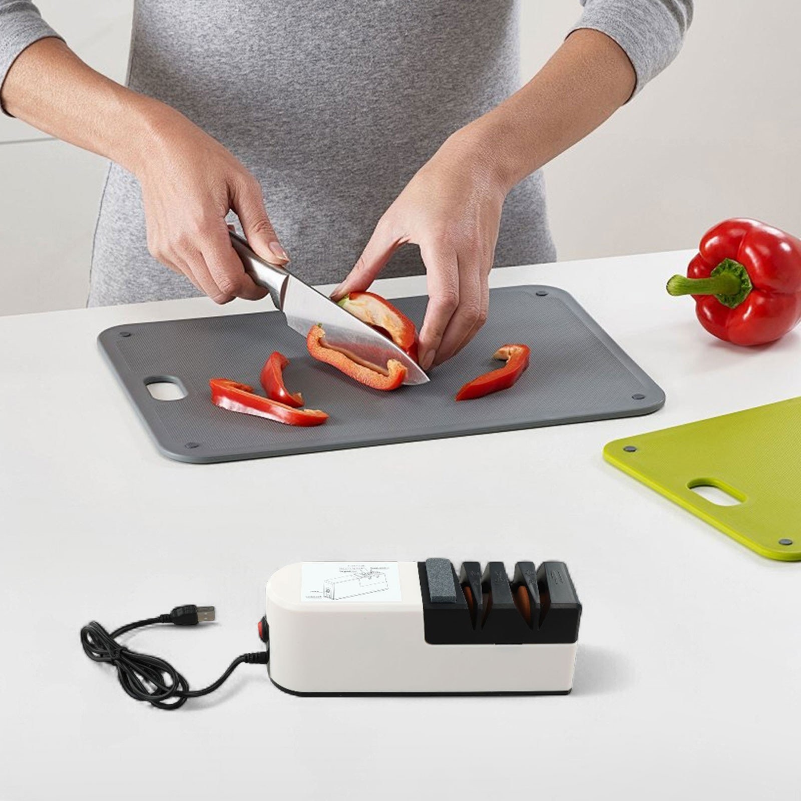 Professional 4 Slot Electric Kitchen Sharpener Automatic Sharpening Gadgets
