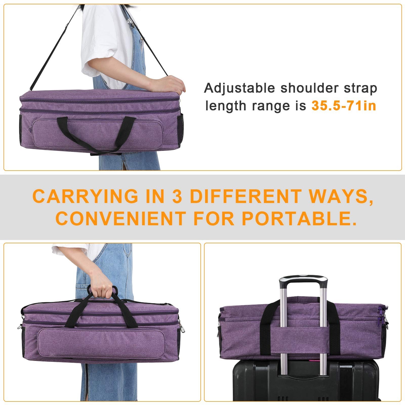 Luxiv Double-Layer Carrying Case for Cricut Explore/Air/Maker - Portable 2 La...