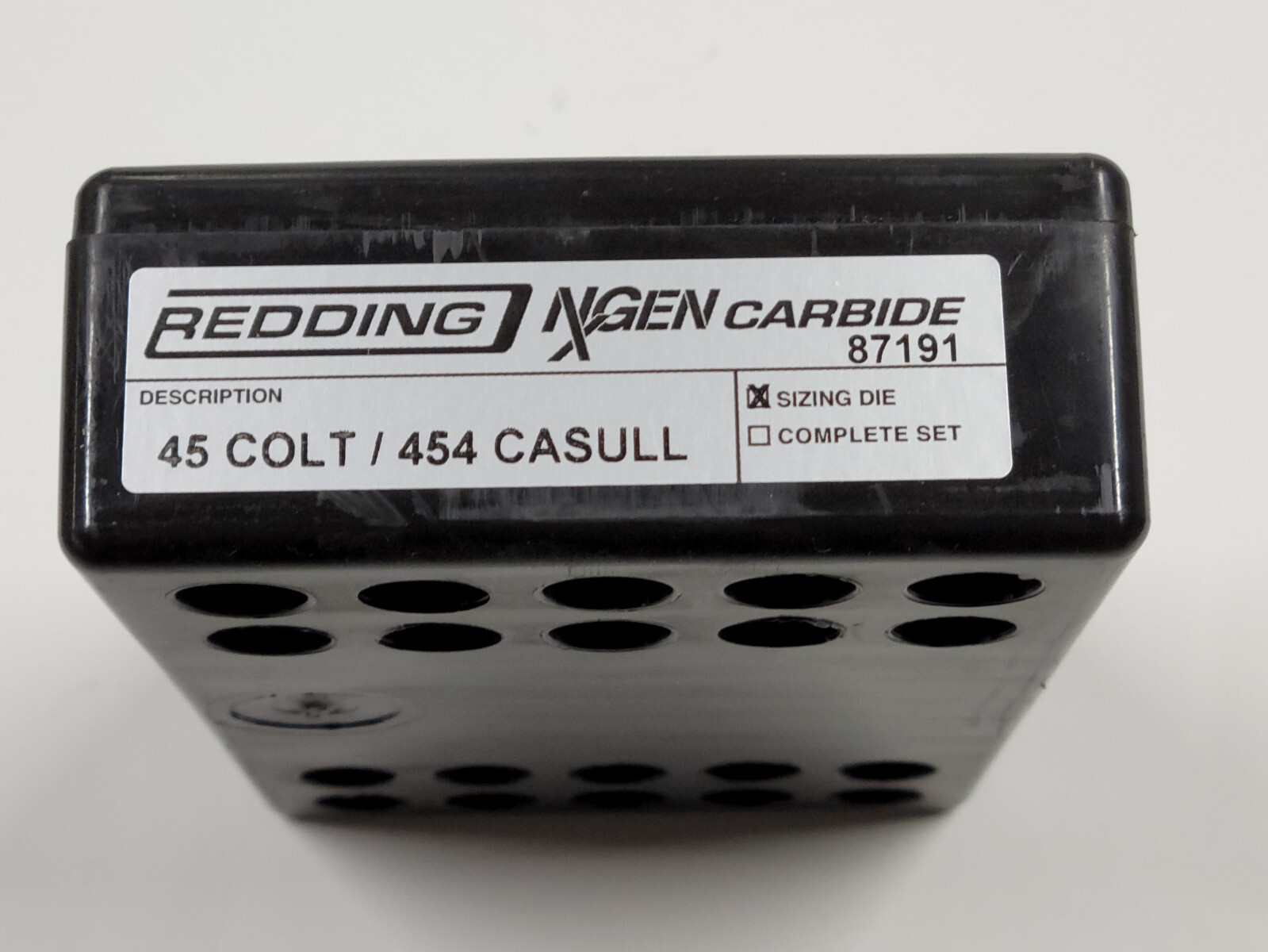 87191 REDDING NXGEN CARBIDE SIZING DIE - 45 COLT/454 CASULL - BRAND NEW