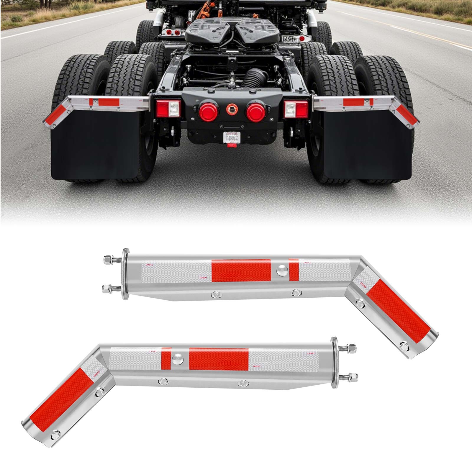 VEVOR Stainless Steel Angled Spring Loaded Mud Flap Hangers Semi Trucks 2-1/2"